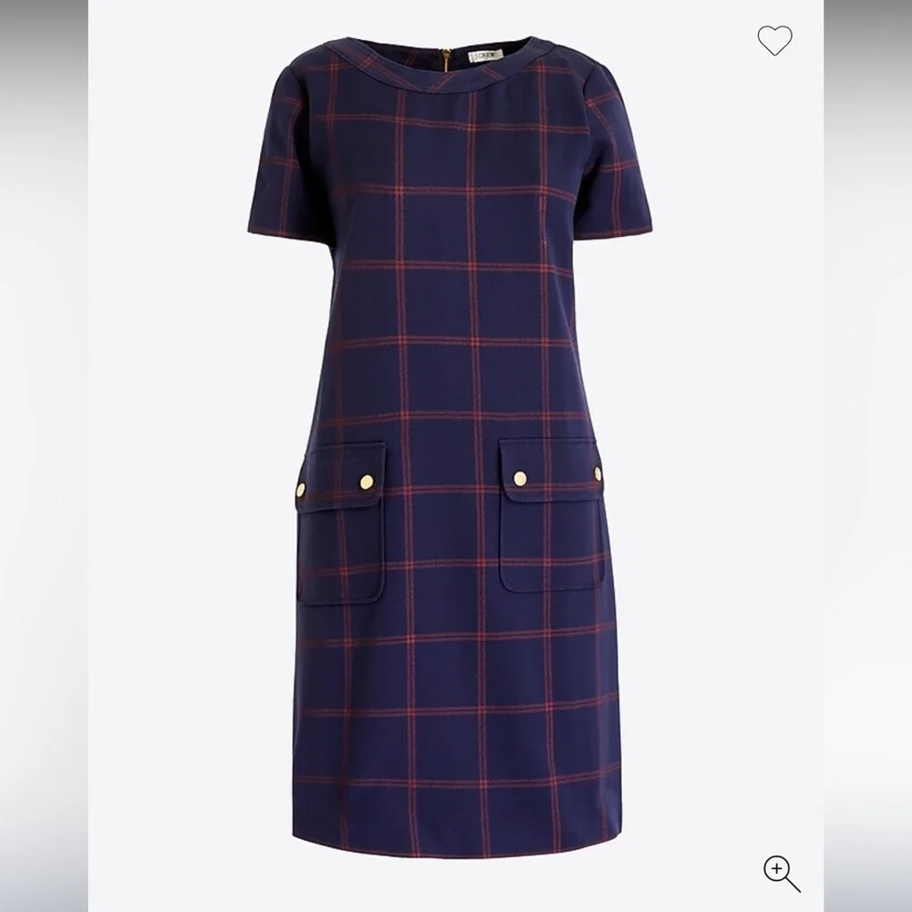 J Crew Womens size 20 Relaxed printed pocket dress in Vintage indigo crimson - Picture 11 of 12